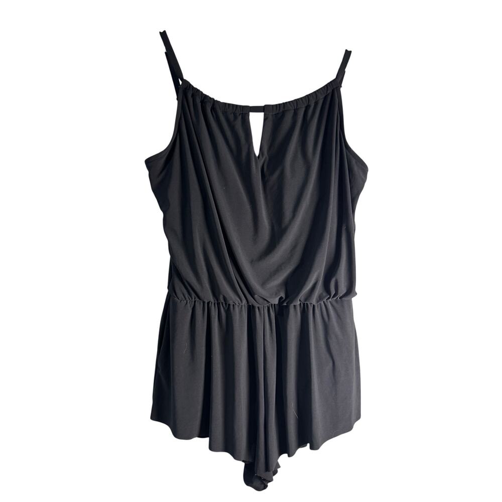 Agua Green One Piece Shorts Swimsuit Black XL